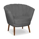 Ver imagem 3 de Poltrona Cadeira Pétala Flor Decorativa Suede Cinza Escuro