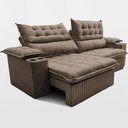 Ver imagem 6 de Sofá Retrátil e Reclinável 3,10m Molas Ensacadas Dream Velusoft Castor Cama Inbox