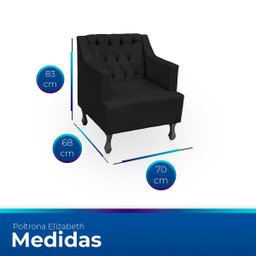 Poltrona para Sala de Estar Clássica Confortável e Reforçada Suede Elizabeth - 6