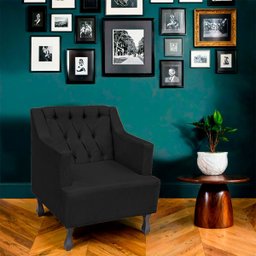 Poltrona para Sala de Estar Clássica Confortável e Reforçada Suede Elizabeth - 2