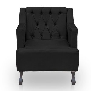 Poltrona para Sala de Estar Clássica Confortável e Reforçada Suede Elizabeth