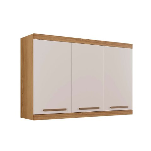 Armário Aéreo Talismã 3 Portas Arte Móveis Cinamomo/off White
