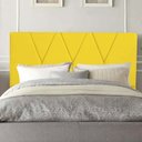 Ver imagem 3 de Cabeceira Estofada King 195CM Jade Courino Amarelo - D A DECOR D&A Decor
