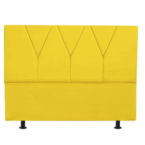 Cabeceira Estofada King 195CM Jade Courino Amarelo - D A DECOR D&A Decor