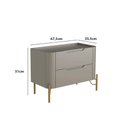 Ver imagem 4 de Cama com Cabeceira Queen sob Medida e 2 Mesas 100% Mdf Cor:veludo Creme com Grigio