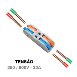 Conectores Eléctrico Borne Emenda 2 Fios Duplo Pct 2-2 - 7
