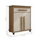 Ver imagem 3 de Armário Multiuso Marion 2 Portas 1 Prateleira 75cm Cinamomo Off White RV Móveis