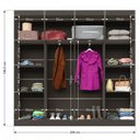 Ver imagem 3 de Closet Ele e Ela 8 Prateleiras Malbec Preto Fosco - Panorama Móveis