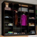 Ver imagem 1 de Closet Ele e Ela 8 Prateleiras Malbec Preto Fosco - Panorama Móveis