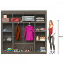 Ver imagem 4 de Closet Ele e Ela 8 Prateleiras Malbec Preto Fosco - Panorama Móveis