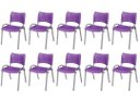 Ver imagem 2 de Cadeira Iso Base Cinza Escola, Escritório Violeta Kit 10 Un