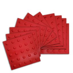Piso Tátil 10pçs Borracha Pvc 25x25 Alerta Vermelho - 2