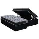 Ver imagem 1 de Cama Box Baú Solteiro: Colchão Anatômico Herval Ag65 Vitre + Base Crc Suede Black (88x188)
