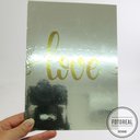 Ver imagem 3 de Placa Decorativa Metálica Love Dourado Tacolado Papel de Parede 30 X 40cm