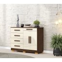Ver imagem 3 de Cômoda Sapateira Sirius 5 Gavetas 2 Portas - Imbuia/Champanhe Vila Rica