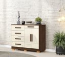 Ver imagem 3 de Cômoda Sapateira Sirius 5 Gavetas 2 Portas - Imbuia/Champanhe Vila Rica