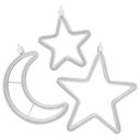 Ver imagem 5 de Decoração Cortina Varal Cordão Fio de Luzes Lâmpadas Estrela Lua Céu Led Natal Enfeite 2,5m