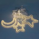 Ver imagem 3 de Decoração Cortina Varal Cordão Fio de Luzes Lâmpadas Estrela Lua Céu Led Natal Enfeite 2,5m