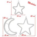 Ver imagem 6 de Decoração Cortina Varal Cordão Fio de Luzes Lâmpadas Estrela Lua Céu Led Natal Enfeite 2,5m