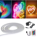 Ver imagem 1 de Fita Mangueira Neon Led Rgb Flexível de Silicone 16 Cores 5m 12v com Controle Remoto com Fonte de En