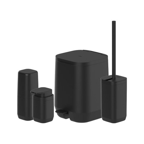 Kit de Banheiro Completo ou 4 Peças Linha Aura - Preto