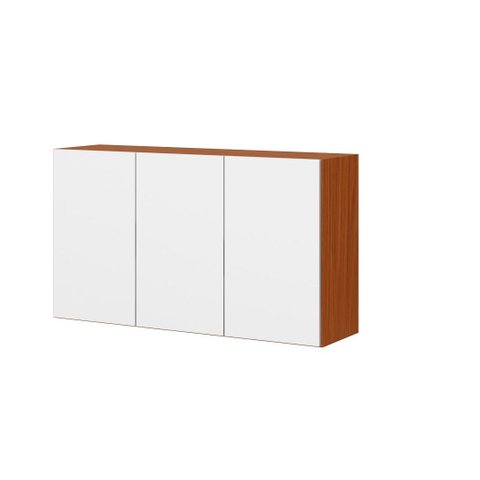 Armário Suspenso 120cm 3 Portas Luana/clara - Cinamomo/branco Aramóveis