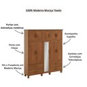 Ver imagem 4 de Guarda Roupa Casal Maleiro Madeira com Espelho 1145c Bronze 10 Portas e 4 Gavetas Castanho Finestra