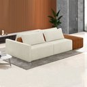 Ver imagem 1 de Sofá Ilha Modulado Milos 232cm Puff Lateral Offwhite Caramelo Manchado Bouclê/pu G33 - Gran Belo