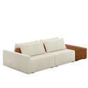 Ver imagem 2 de Sofá Ilha Modulado Milos 232cm Puff Lateral Offwhite Caramelo Manchado Bouclê/pu G33 - Gran Belo