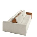 Ver imagem 5 de Sofá Ilha Modulado Milos 232cm Puff Lateral Offwhite Caramelo Manchado Bouclê/pu G33 - Gran Belo