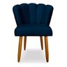 Kit 2 Cadeiras Poltrona Sala Jantar Penteadeira Pétala Suede Azul Marinho - 4