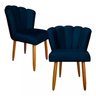 Kit 2 Cadeiras Poltrona Sala Jantar Penteadeira Pétala Suede Azul Marinho - 1