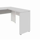 Ver imagem 5 de Mesa Escrivaninha 120cm em L Tampo 30mm Pés Painel F5 Office Cor:Cinza