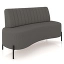Ver imagem 1 de Sofá Chaise 2 Lugares Sala Living 135cm Pés Industrial Cayman K01 Linho Cinza Escuro - Lyam Decor
