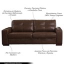 Ver imagem 7 de Sofá Decorativo 2 Lugares Turim 150cm Couro Caramelo G58 - Gran Belo