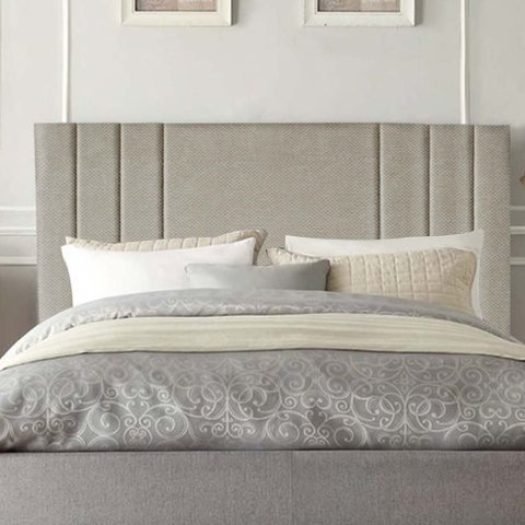 Cabeceira Estofada Grécia 140cm Casal Para Cama Box Quarto Linho Bege - Gat Magazine