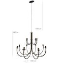 Ver imagem 2 de lustre luminária em ferro teto 12 bocais 2 andares salão pé direito festas sala de jantar decoração 