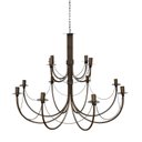 Ver imagem 1 de lustre luminária em ferro teto 12 bocais 2 andares salão pé direito festas sala de jantar decoração 