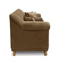 Ver imagem 4 de Sofá 3 Lugares Pé de Madeira Julieta 200 Cm Suede Caramelo S04 - D'Rossi