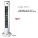 Ver imagem 4 de Circulador de Ar Torre 220V 40W com 3 Velocidades Silencioso Branco