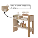 Ver imagem 2 de Aparador Recepção Adega Cantinho Café Hall Entrada Vidro:mel/off White