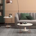 Ver imagem 2 de Conjunto Mesa de Centro/apoio Liz Off White Sala Ej Móveis