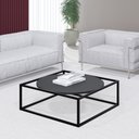 Ver imagem 2 de Mesa de Centro Sala 64x64x33cm Aço Preto e Madeira Industrial Moon Don Castro Decor