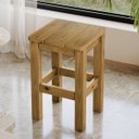 Ver imagem 6 de Kit 2 Banquetas Baixa Nemargi Madeira Maciça Cor Nogueira