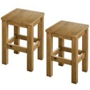 Ver imagem 1 de Kit 2 Banquetas Baixa Nemargi Madeira Maciça Cor Nogueira