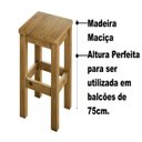 Ver imagem 5 de Kit 2 Banquetas Baixa Nemargi Madeira Maciça Cor Nogueira