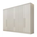 Ver imagem 2 de Guarda-roupa Solteiro Oxford 6 Portas 4 Gavetas Ripado 100% Mdf Off White - Mademarques
