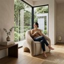 Ver imagem 3 de Poltrona Decorativa Confortável Pé Palitos:Veludo Capuccino