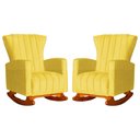 Ver imagem 1 de Kit 2 Poltrona Decorativa Melinda Balanço Suede Amarelo - Fm
