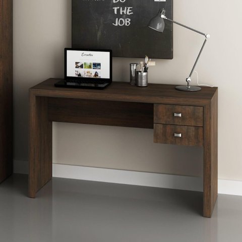 Mesa de Escritório 2 Gavetas Tecno Mobili - Rústico